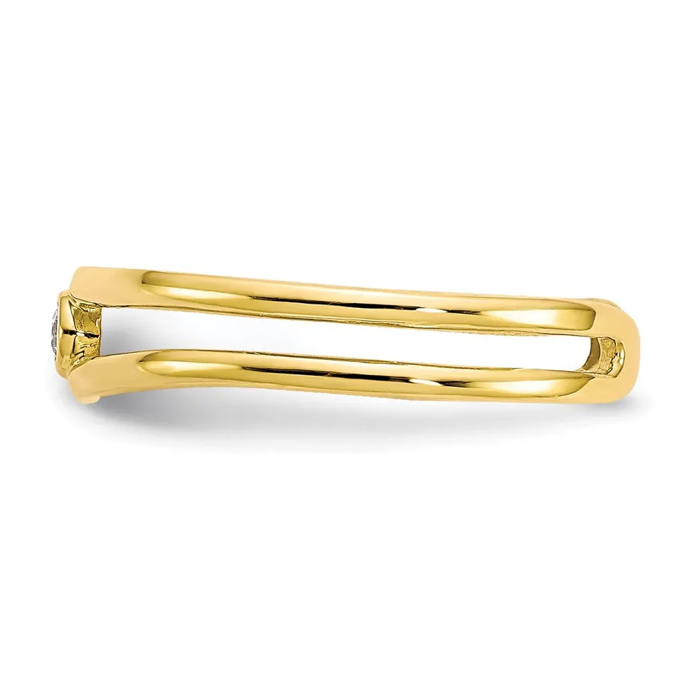10KT Yellow Gold Cubic Zirconia 2MM Toe Ring