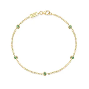 5 Illusion Set Emerald Accent Bracelet