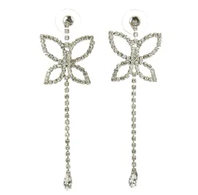 Butterfly Earrings, Rhinestone