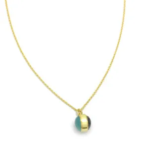 Harmony Ball Necklace | Aqua Chalcedony   Labradorite