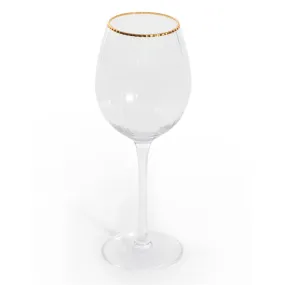 Set of 6 Wine Glasses With Gold Rim