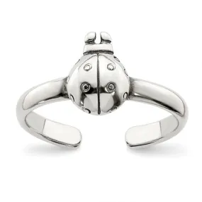 Sterling Silver 3mm Ladybug Toe Ring
