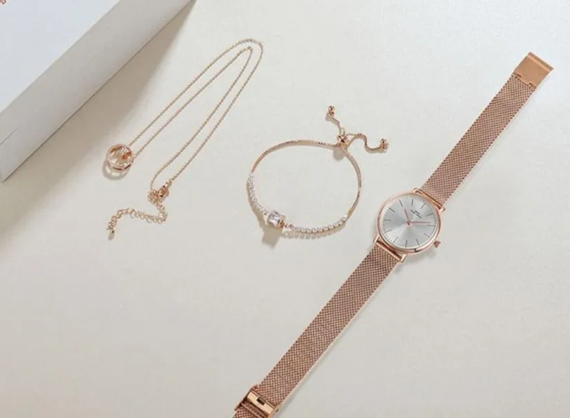 Stylemein - Women Watch Set | Pendant Watch | Women And Men Watch